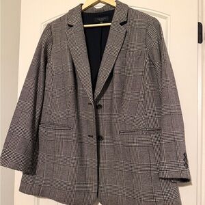Talbots Black and White Checkered Blazer
